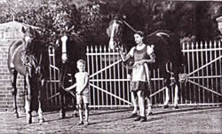 The von Rosts’ children with horses before 1945